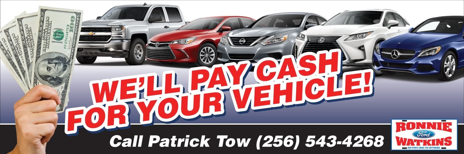 We'll Pay Cash For Your Vehicle